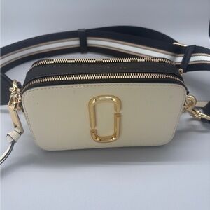 Marc Jacobs Cream and Black Crossbody with Gold Accents